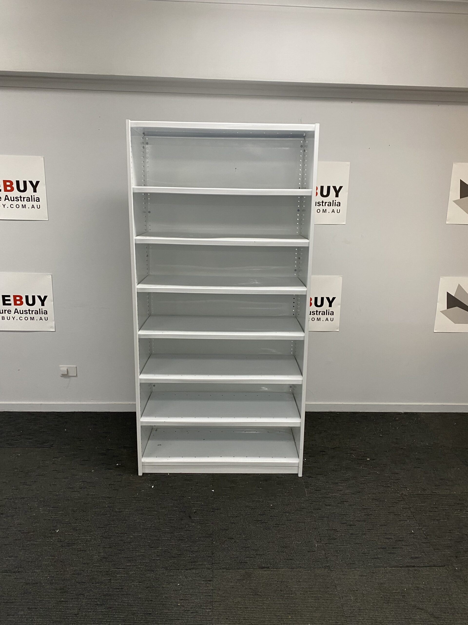 Second Hand BrownBuilt Steel Shelving BayWhite1870mm x 920mm OfficeBuy